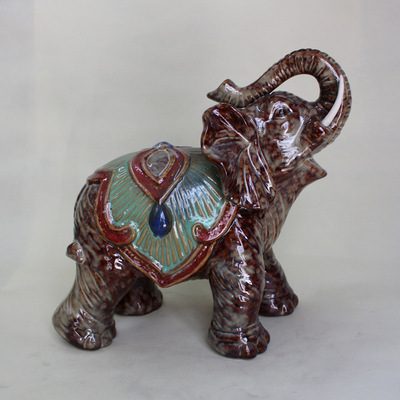 【動物工藝品 大象擺件鎮(zhèn)宅吉祥 窯變風(fēng)格 陶瓷窯變大象擺件 XZ6383】價格,廠家,圖片,陶瓷工藝品,德化縣友誠陶瓷商行-